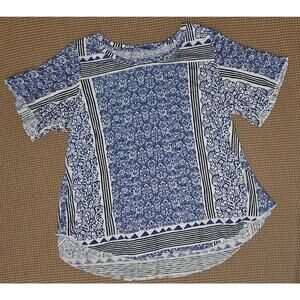 Lucky Brand Women's L Lightweight Botanical Flower District Boyfriend T-Shirt